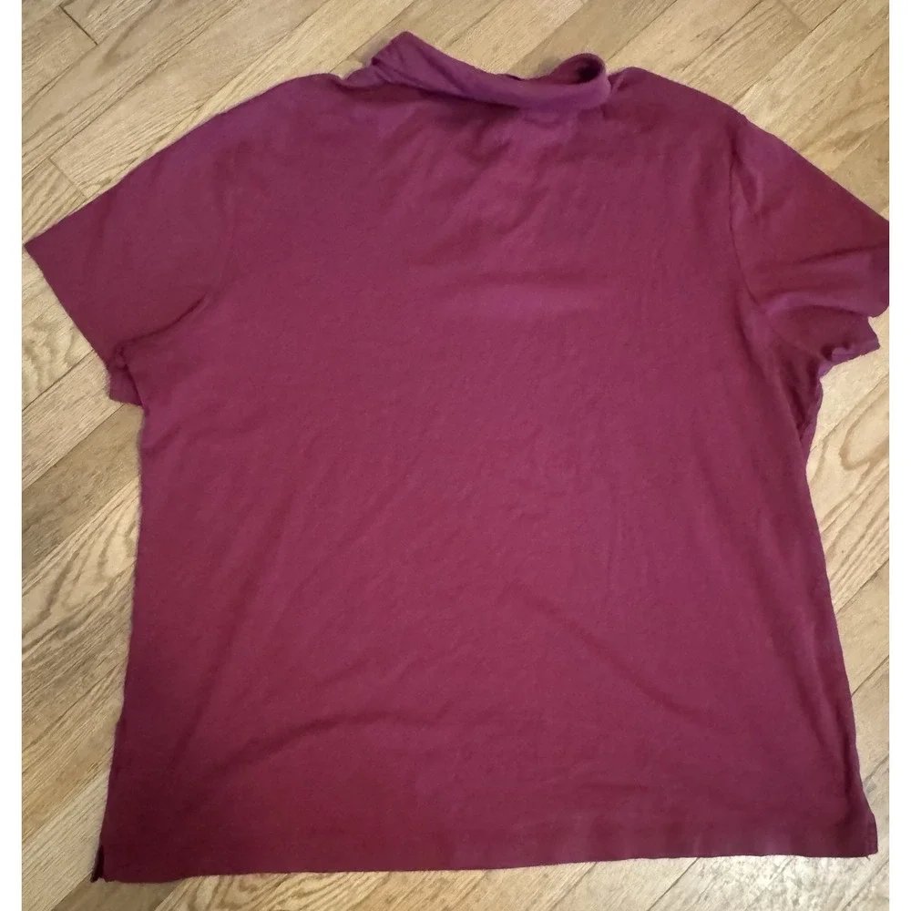 Banana Republic Men's Burgundy Solid Short Sleeve Polo Shirt 2XL Button